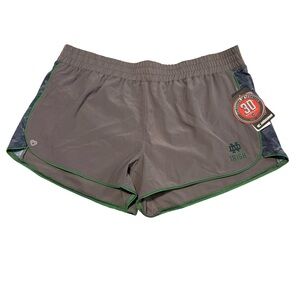 Colosseum Notre Dame Irish Running Shorts Gray Green Women’s XL Lined